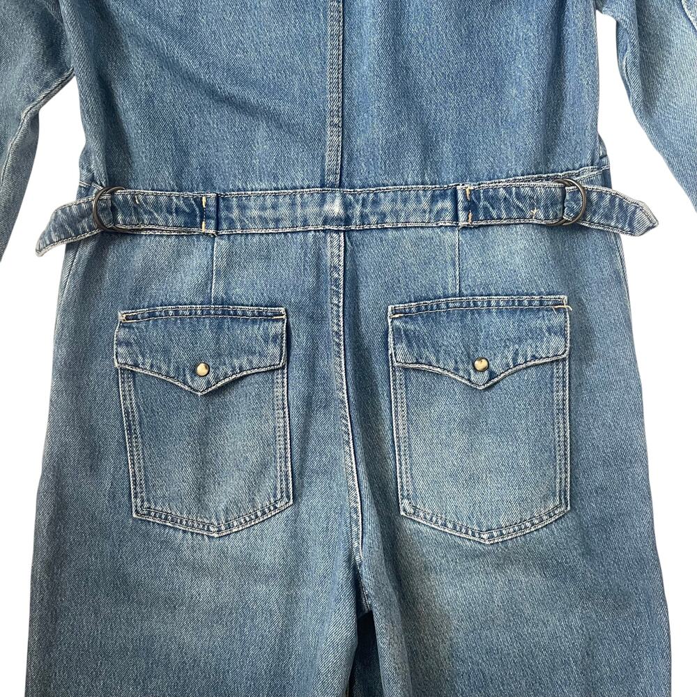Free People We The Free Townes Denim Jumpsuit - Coverall - Blue - Size XS - Picture 8 of 12